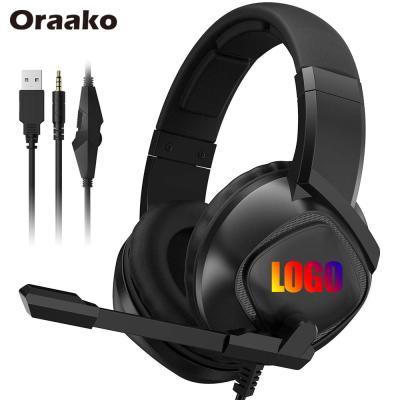 China Popular Earphone OEM Manufacturer 3.5mm Jack Wired Stylish RGB Gaming Headset Headphones With Led Light for sale