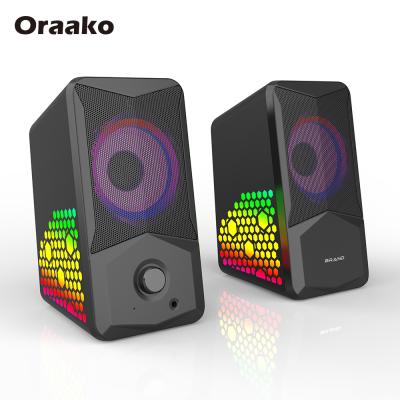 China Colorful LED Light Party Cable Gaming Speaker Amplifier HiFi Stereo Receiver Home Audio LED TV With Cool RGB Light For Computer for sale