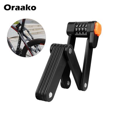 China High Security Waterproof Anti-theft Folding Bike Lock With Passwords Security Bicycle Chain Number 4-Digit Lock for sale