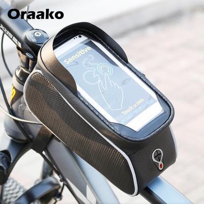 China New Design Bicycle Front Bag Cycling View Waterproof With 6.5 Inch Phone Case Touch Screen Rainproof Bike Accessories Bag for sale