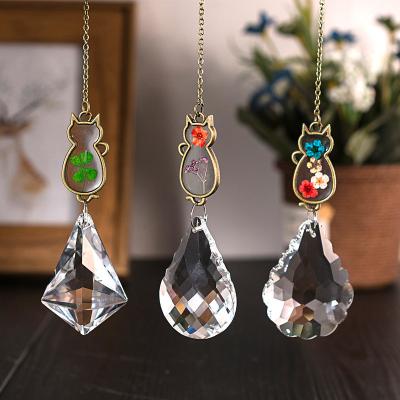 China Hot Selling Eco-friendly K9 Crystal Lighting Horns Cat Gourd Diy Bead Curtain Wedding Pendant Jewelry for sale