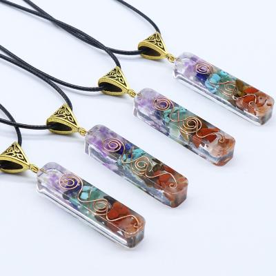 China Wholesale High Quality High Quality Seven Chakra Men Colored Natural Stone Pendants For Women Crystal Healing Stone Necklace Jewelry Set for sale