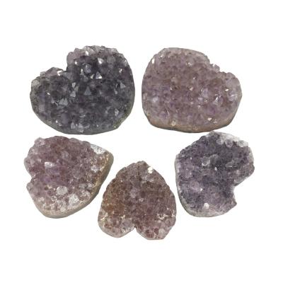 China China Amethyst Specimen Mineral Whole Group Love Uruguay Amethyst Amethyst Block Hole Natural Heart Shaped Ornament Stone for sale