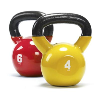 China Durable Soft Competition Coated Strength Rubber Cast Iron Gym Colored Vinyl Dumbbell Kettlebell for sale