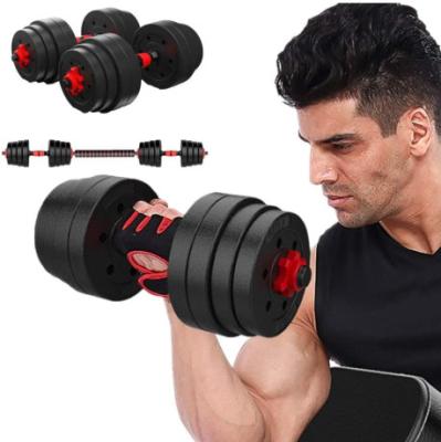 China Factory direct sale cheap durable cement plastic dumbbells set adjustable dumbbell set for weightlifting fitness for sale