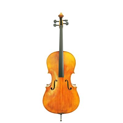 China Cheap price golden brown deep hot sound hot selling handmade cello for student 4/4 3/4 1/2 1/4 1/8 1/10 for sale