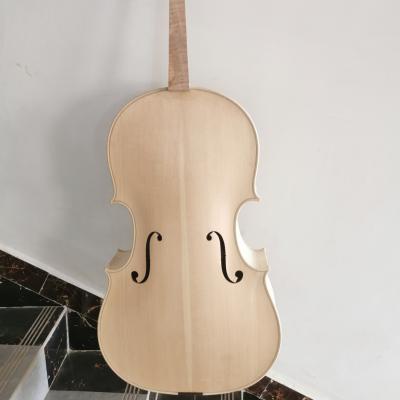 China Handmade Cello For Student Hot Selling High Quality 4/4 Maple Unvarnished Interesting Flamed Cello for sale