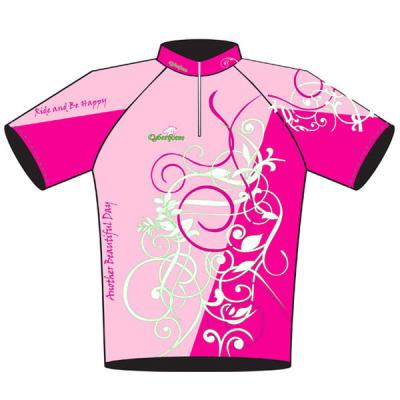 China Sublimation Short Sleeved Half Zipped Women Cycling Jerseys Bicycle Team Sportswear for sale