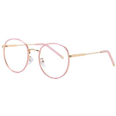 China High Grade Version Retro Metal Daily Flat Glass Korean Computer Anti-blue Light Glasses for sale