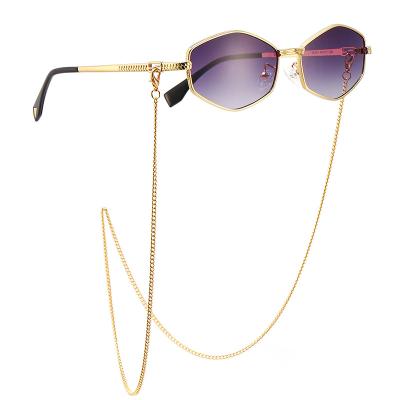 China Daily Hot Sale Irregular Frame With Link Chain Women Shape Sunglasses for sale