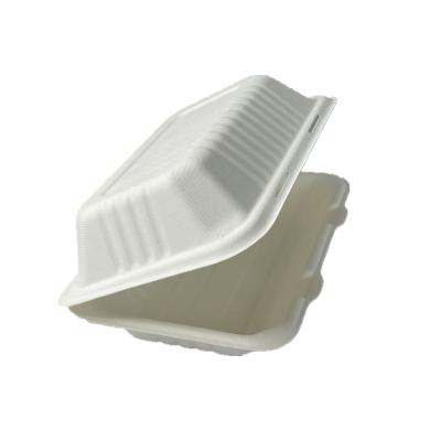 China High Quality Biodegradable Bagasse Box Hamburger Bagasse Food Packaging Container Disposable Sugar Cane Paper Lunch Box for sale