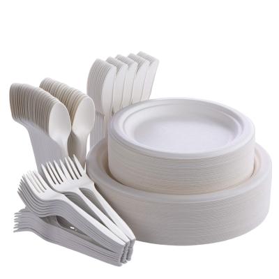 China Eco - Friendly Disposable Dinnerware Sets Paper Plate Biodegradable Paper Dinnerware Sets for sale