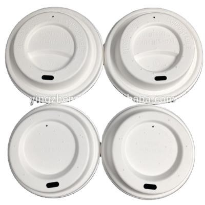 China Food 90mm Biodegradable Custom Cup Lids Bagasse Lids Lid For Disposable Cup for sale