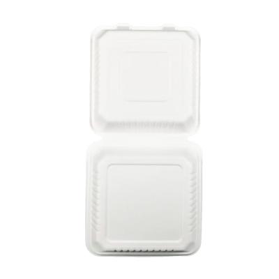 China Disposable Food Box Pulp Food Container 9 Square Biodegradable Lunch Box For Restaurant for sale