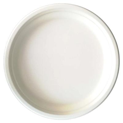 China 9 Inch High Quality Disposable Biodegradable Sugar Cane Bagasse Compostable Round Dishes Dishes for sale