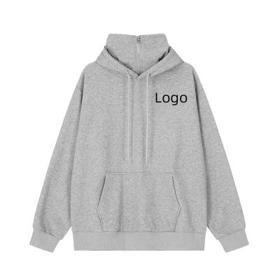 China High Quality Custom Logo Elastic Organic Cotton Anti-pilling Edge Blast Print Ribbed Hoodie Unisex Drawstring Breathable Heavyweight for sale