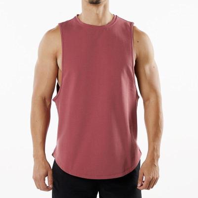 China QUICK DRY Cutout Custom Sport Shirts Muscle Wicking Cotton Logo Fitness Wear Mens Gym Sleeveless Tank Tops For Men for sale