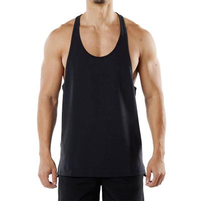 China New 2023 Men Black Sleeveless T-shirt Workout Cutout Cotton Private Label Fitness Gym Tank Tops Custom Oversized QUICK DRY T-shirt for sale