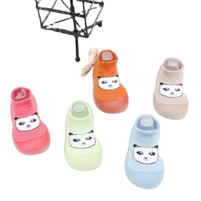 China Custom Breathable Fashion Anti-slip Soles Baby Rubber Floor Booties Shoes Boys Girls Cute Animal Socks Shoes for sale