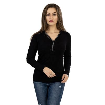 China 2021 Anti-wrinkle Women Slim Fit Spring&Autumn Sweater Custom V-Neck Long Sleeve For Women Sweater for sale