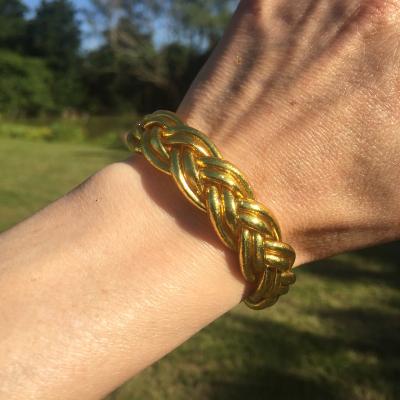 China Authentic CLASSIC Buddhist Gold Braided Version Double Color Asia Temple Bracelet Waterproof Lightweight Flexible Premium Genu for sale