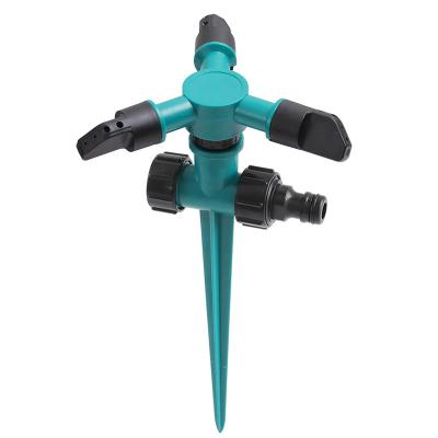 China Easy Operation 3 Arm Lawn Water Sprinkler Garden Spike Sprinkler 360 Degree Automatic Rotation for sale