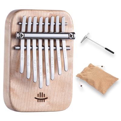 China Hluru Mini Thumb Piano Maple 8 Key Wooden Kalimba Small Kalimba KM8 for sale