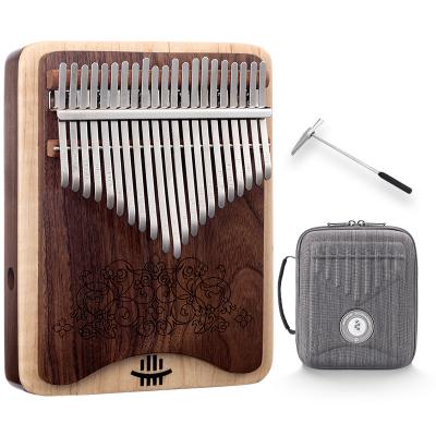 China Solid Wood MapleBlackWalnut Hluru Kalimba 21 Thumb Finger Piano Lead Piano Acoustic Musical Instrument With KZ Pickup for sale