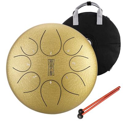 China Timinum-steel Hluru Round Tongue Drum Musical Instrument 8-Inch Drumset F Tone Steel Hanpan Tank Drum Percussion Instrument TS8 Drum for sale