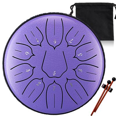 China Steel-timinum Row Hluru Lotus Steel Tongue Drum 11 Notes 6 Inch Kid Drum D Tone 7 Color Handpan Tank High Quality Interesting Drum THL11 for sale