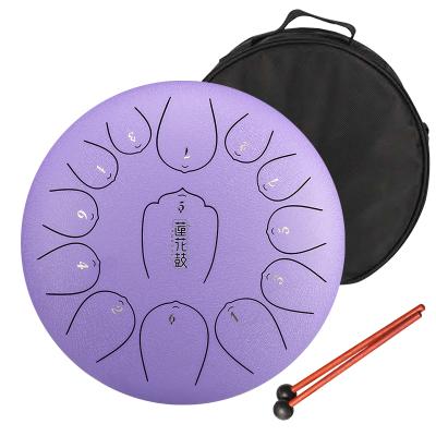 China Carbon Steel Hluru Percussion Musical Instrument Drums Kit 13 Note 12.5 Inch Tank Drum Steel Tongue THL13 Drum for sale