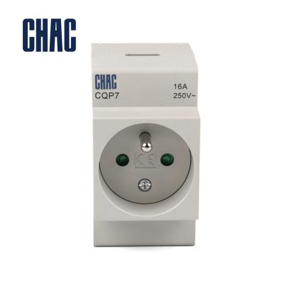 China Din CHAC Residential And Industrial Electric Modular Socket CQP7 French Type Rail 250Voltage for sale