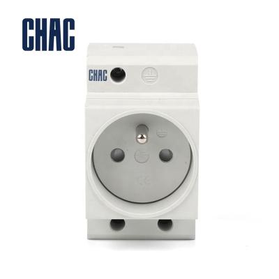 China CHAC Residential and Industrial CE CCC Certified French Germany Type CQP20 Modular Din Rail Socket Germany Smart Socket for sale