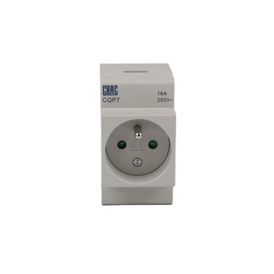 China CE Certificate 2P+E Residential And Industrial DIN Rail Socket CHAC CQP7 Modular Socket 16A 250V for sale