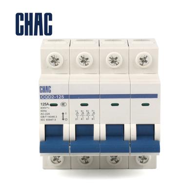 China Hot Sale GYH8 4 Phase PA66 (Reinforced Nylon) CHAC CQD2-125 Insulating Switch Main Switch Breaker Type for sale