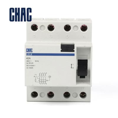 China CHAC ID 2P 4P RCCB Residual Current Circuit Breaker RCBO 1500A for sale