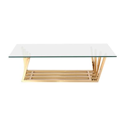 China Modern coffee table gold stainless steel plate steel frame coffee table combination table for sale