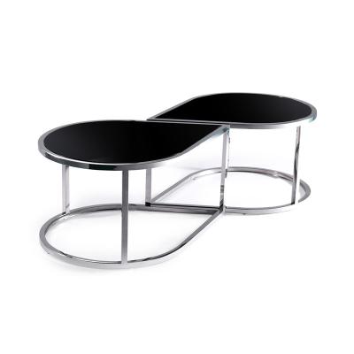 China Modern Multi Size Stainless Steel Marble Coffee Table Corner Table Multiple Combination Marble Top Coffee Table Set for sale