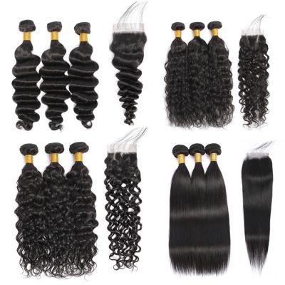 China Free Sample Wave Silky Straight Mink Brazilian Peruvian Straight Hair Bundles With Closure for sale