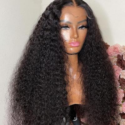 China Wholesale Jerry Curly Human Hair Lace Front Wig Silky Straight Wave, Long Natural Black Curly Brazilian Hair Full Front Lace Wig For Women for sale