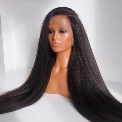 China Silky Straight Wave 100% Heat Resistant 180 Density Hd Full Lace Hair Wigs With Closure for sale