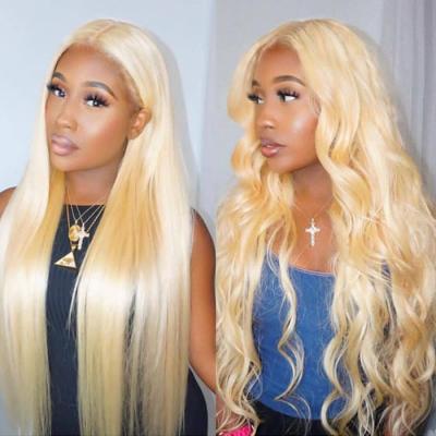 China Full Hd 360 Silky Straight Cambodian Blonde Remy Virgin 613 Lace Frontal Wig Body Wave Hair Body Wave Hair Wig for sale