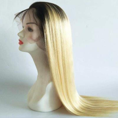 China 613 Virgin Hair Curly Blonde Lace Front Wigs Silky Straight Wave Peruvian Guys for sale