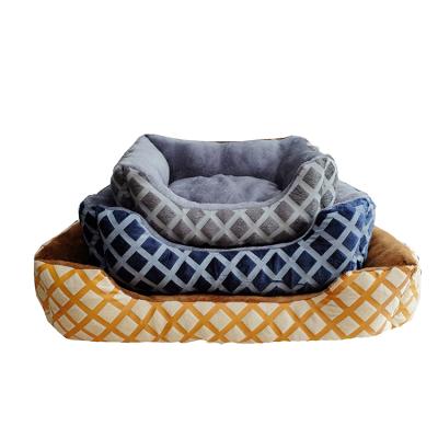 China 2021 Pet Cotton Luxury Movable Winter Travel Cama XL Boho Dog Kennel Floor Warm Pet Bed for sale