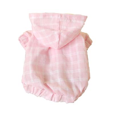 China Sustainable Plaid Dog Hoodie Spring Summer Pet Apparel For Small Medium Dogs Costume Classic Pet Shirt Chihuahua Dog Clothes for sale