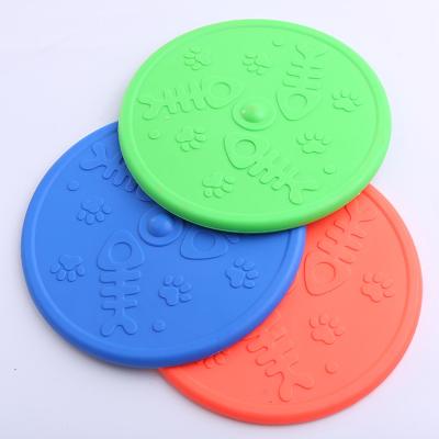 China Toy Soft Flying Discs Pet Dog Training Toys Viable Outdoor Throw Dog Toy TPR Interactive Rubber Dog Training Disc for sale