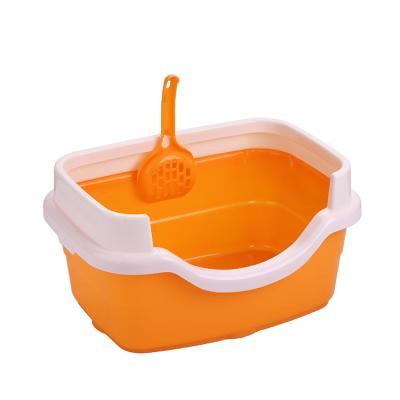 China New Viable Square Plastic Hooded Cat Litter Box Cat Toilet for sale