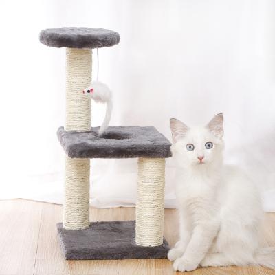 China Wholesale Hot Selling Viable Cat House Cat Climbing Frame High Quality Soft Plush Sisal Small Cat Scratching Tree for sale