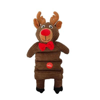 China Sustainable Christmas Stuffed Plush Pet Toy Christmas Reindeer Dog Toys for sale