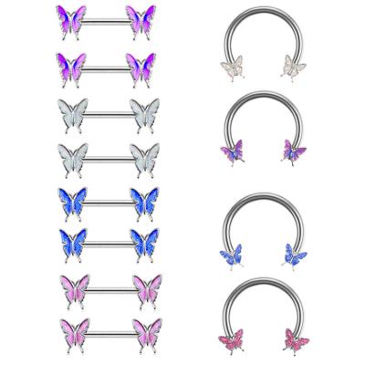 China FASHIONABLE Bayes Series body jewelry butterfly 11tragus daith rook helix piercing flying piercing butterfly for sale